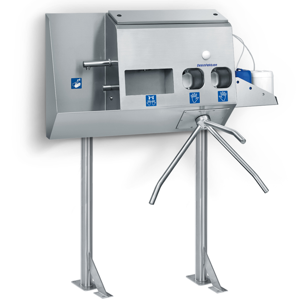 Entrance control with hand wash basin, hand dryers, and hand sanitizer - Image 2