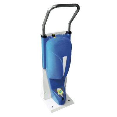 Portable device for disinfecting shoe soles