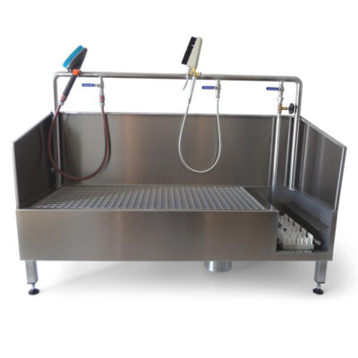 Shoe washer with a dirt collection tray